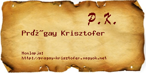 Prágay Krisztofer névjegykártya